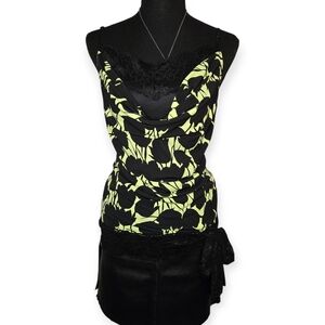 Y2k Black Lace Cowl Neck Top 🖤